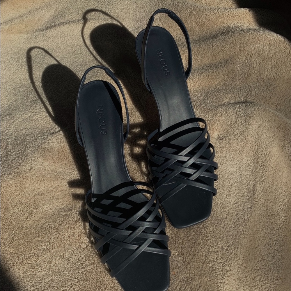 Neous Leather slung-back sandals